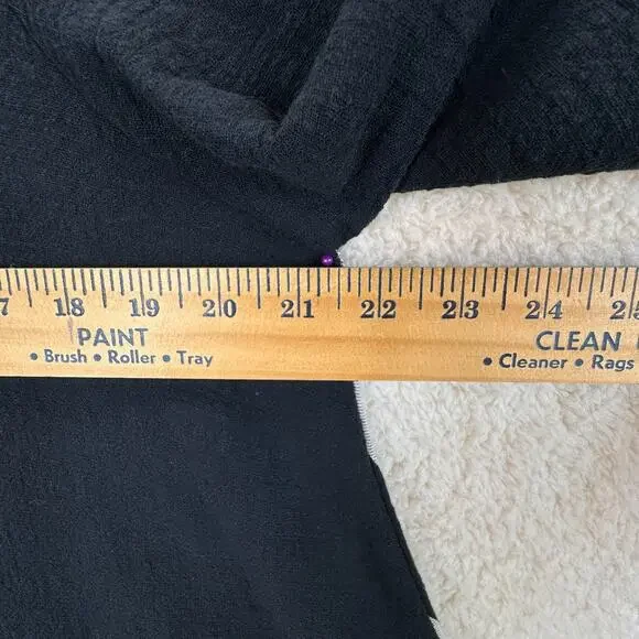 Alembika Women Size 0 A-Line Artsy Tunic Shirt Black White Striped Lagenlook - Picture 11 of 14